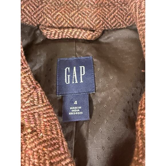 Gap Tweed Pea Coat Double-breasted Wool Blend Women's Size 4 - Picture 3 of 11
